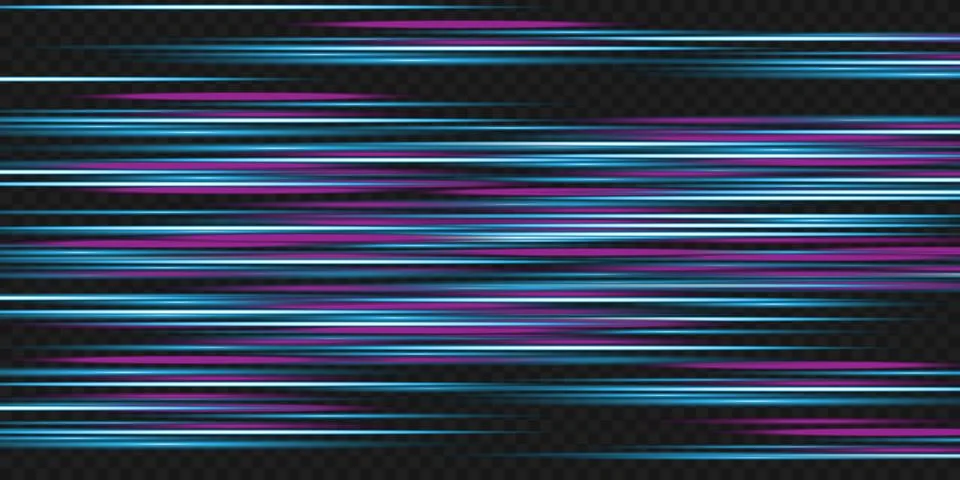 Motion light effect for banners. Blue lines. The effect of speed on a blue Stock-Illustration