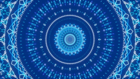 Motion lines and flashing light on blue background, loop Stock Footage 94135812