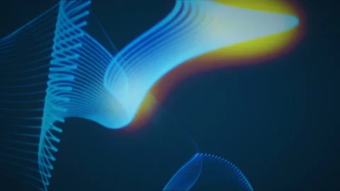 Motion Lines Wavy Float Dance With Light Background Stock Footage 91014517