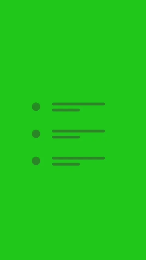 Motion list icons with a user interface theme green screen animation 4K video Stock Footage 336726778