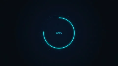 Motion of Loading Progress Bar with Neon Blue Circular Indicator in Dark Ba.. 库存影片 342665424