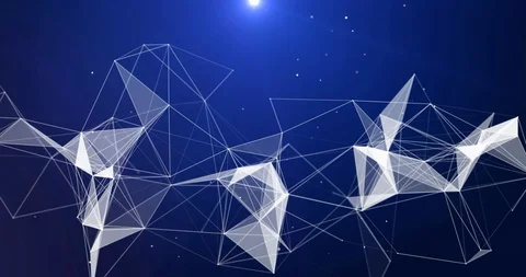 Motion Loop Background Abstract Dynamic Plexus Futuristic Technology. 3d render Stock Footage 102770125