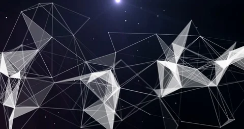 Motion Loop Background Abstract Dynamic Plexus Futuristic Technology. 3d render Stock Footage 117333457