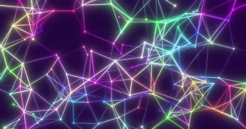 Motion Loop Background Abstract Dynamic Plexus Futuristic Technology. 3d render Stock Footage 172551072