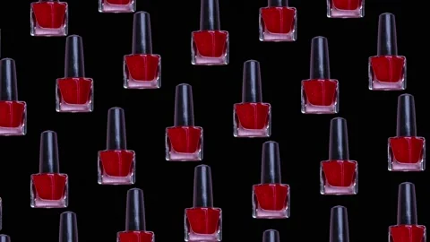 Motion loop trendy background, animation seamless repeat pattern of red nail Stock Footage 220937776