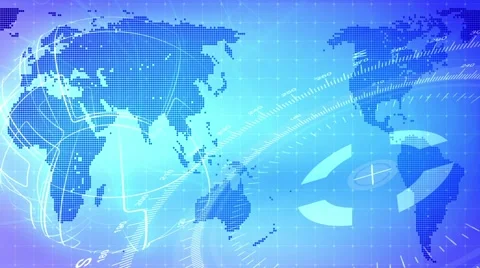 Motion Loopable Background 078, Blue BG with with world map Stock Footage 65724307
