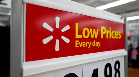 Motion of low prices every day sign on woman clothes section Stock Footage 66578417