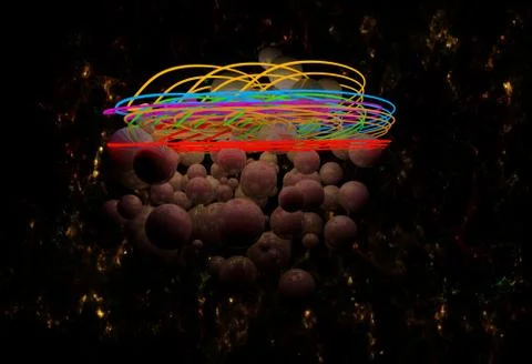 Motion of luminous lines 3D illustration Stock Illustration