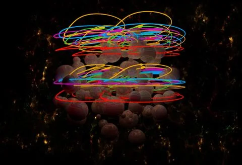 Motion of luminous lines 3D illustration Stock Illustration