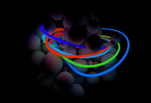Motion of luminous lines 3D illustration Stock Illustration