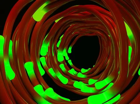 Motion of luminous lines 3D illustration Stock Illustration