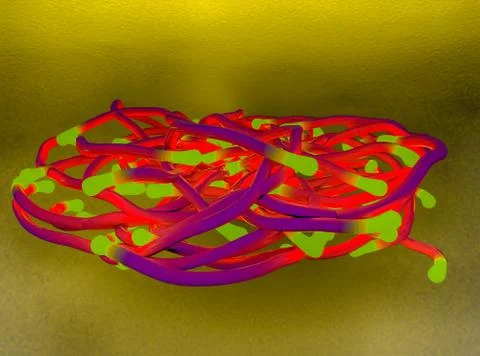Motion of luminous lines 3D illustration Stock Illustration
