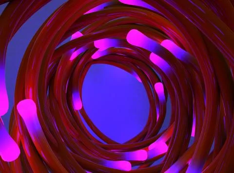 Motion of luminous lines 3D illustration Stock Illustration