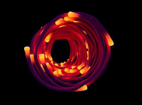 Motion of luminous lines 3D illustration Stock Illustration