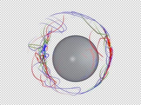 Motion of luminous lines 3D illustration Stock Illustration