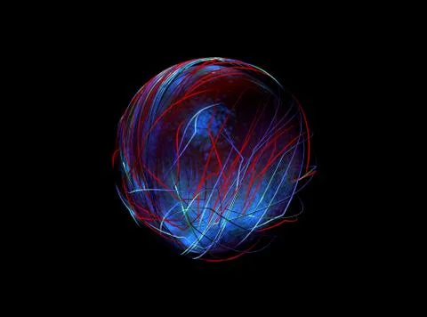 Motion of luminous lines 3D illustration Stock Illustration