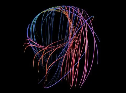 Motion of luminous lines 3D illustration Stock Illustration