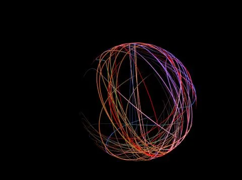 Motion of luminous lines 3D illustration Stock Illustration