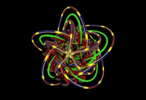 Motion of luminous lines 3D illustration Stock Illustration