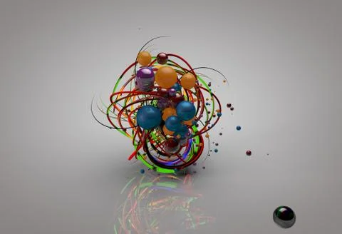 Motion of luminous lines 3D illustration Stock Illustration
