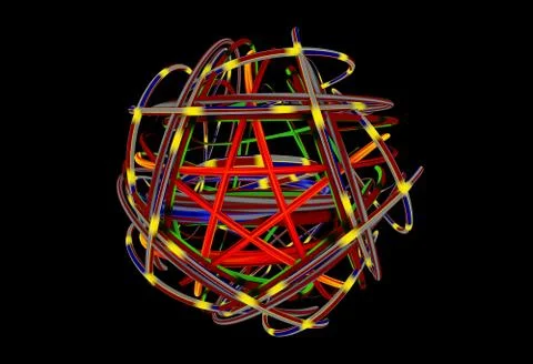 Motion of luminous lines 3D illustration Stock Illustration