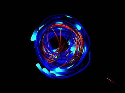 Motion of luminous lines 3D illustration Stock Illustration