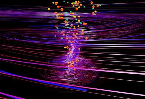 Motion of luminous lines 3D illustration Stock Illustration