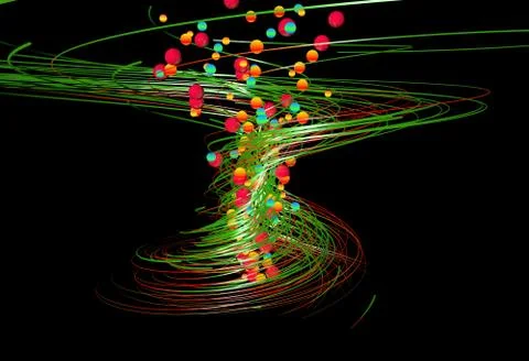 Motion of luminous lines 3D illustration Stock Illustration
