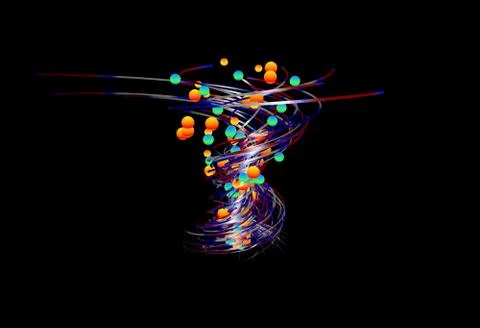 Motion of luminous lines 3D illustration Stock Illustration