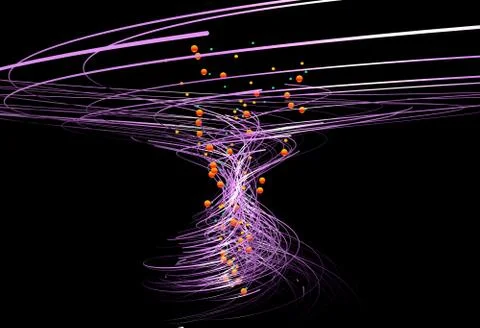 Motion of luminous lines 3D illustration Stock Illustration