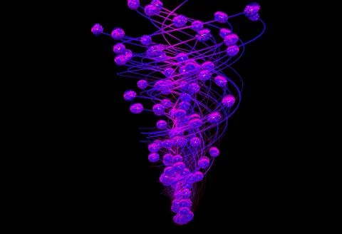 Motion of luminous lines 3D illustration Stock Illustration