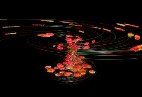 Motion of luminous lines 3D illustration Stock Illustration