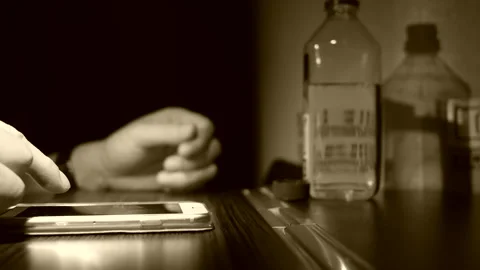 The motion of a man browsing the screen on a smartphone Stock Footage 242410275