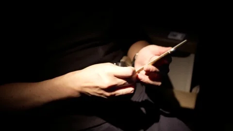 Motion of man typing text on smart phone while traveling with 4k resolution. Video stock 84835648