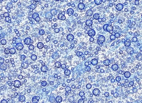 Motion many bubbles in flow transparent water Stock Illustration