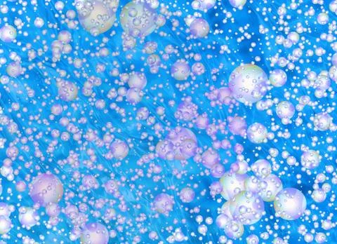 Motion many bubbles in flow transparent water イラスト素材