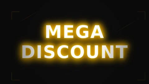 Motion of Mega Discount Neon Sign Brightly Illuminated for Promotional Sale.. Vídeo Stock 338313382