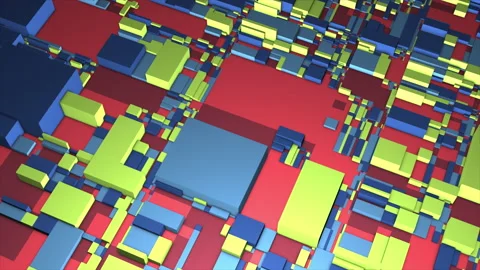 Motion of a minimal geometric background made with rectangular shapes in Stock Footage 197078821
