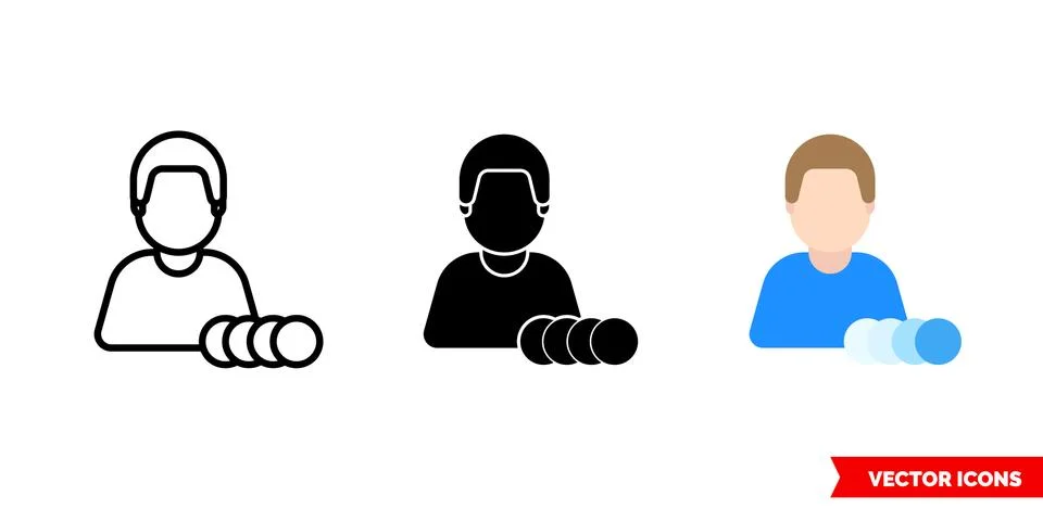 Motion movement icon of 3 types color, black and white, outline. Isolated vec Stock Illustration