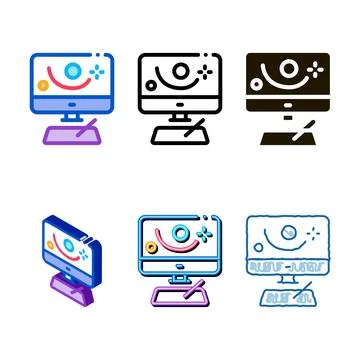 Motion multipack projection in action icon vector outline Stockillustratie