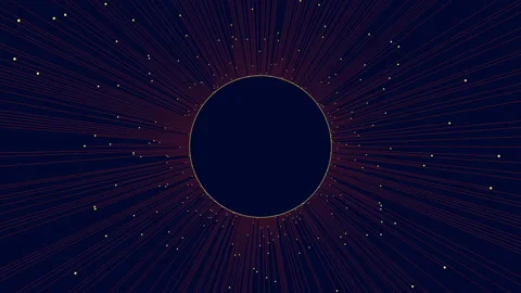 Motion neon circle with red lines and dots Stock Footage 195528680