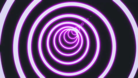 Motion in neon circle tunnel consisting of bright green colored lines on black Stock Footage 157356377