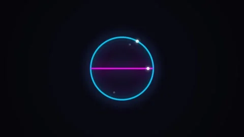 Motion of Neon Circular Lines and Dots in Futuristic Abstract Design for Te.. Stock Footage 342569050