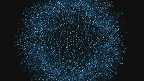 Motion neon matrix numbers on dark space 動画素材 196792188