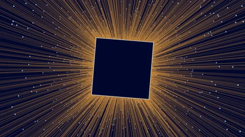 Motion neon square with gold lines and dots Stock Footage 195526301