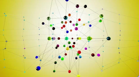 Motion Network structure at yellow background Stock Footage 51838190