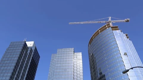 Motion of new building and crane with 4k resolution Stock Footage 71901246