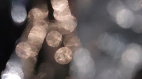 Motion overlay of sparkling gold and white bunch bokeh 库存影片 317448038