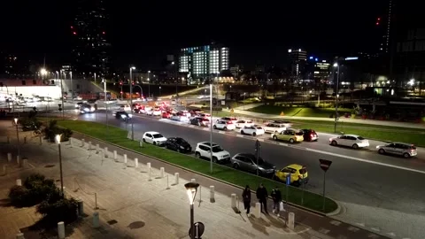 Motion Panning Time Lapse Night City Traffic - Milan Stock Footage 146836692