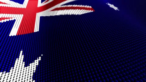 Motion particle flag loop australia Stock Footage 287377854